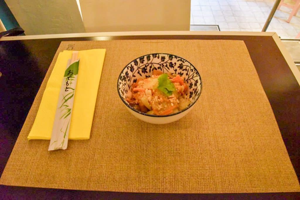 Vietnamese Coleslaw with cucumber, grated carrot, marinated vinegar, crushed peanut, sugar water and soy.