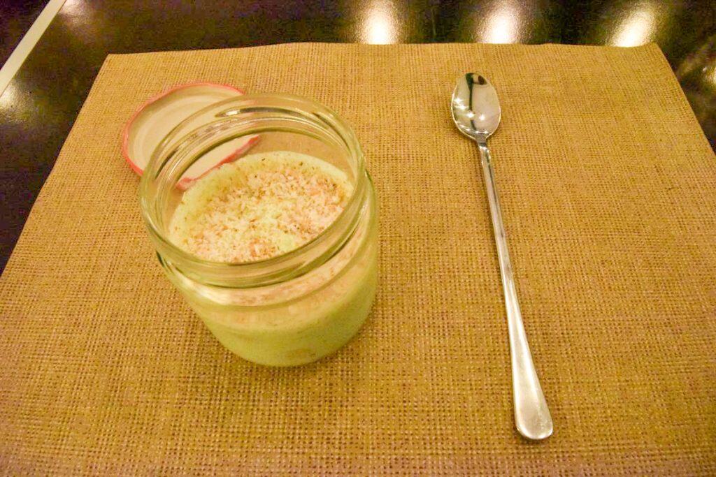 Desert: Viet Kitchen Special made with pandan, cream, biscuit and coconut.